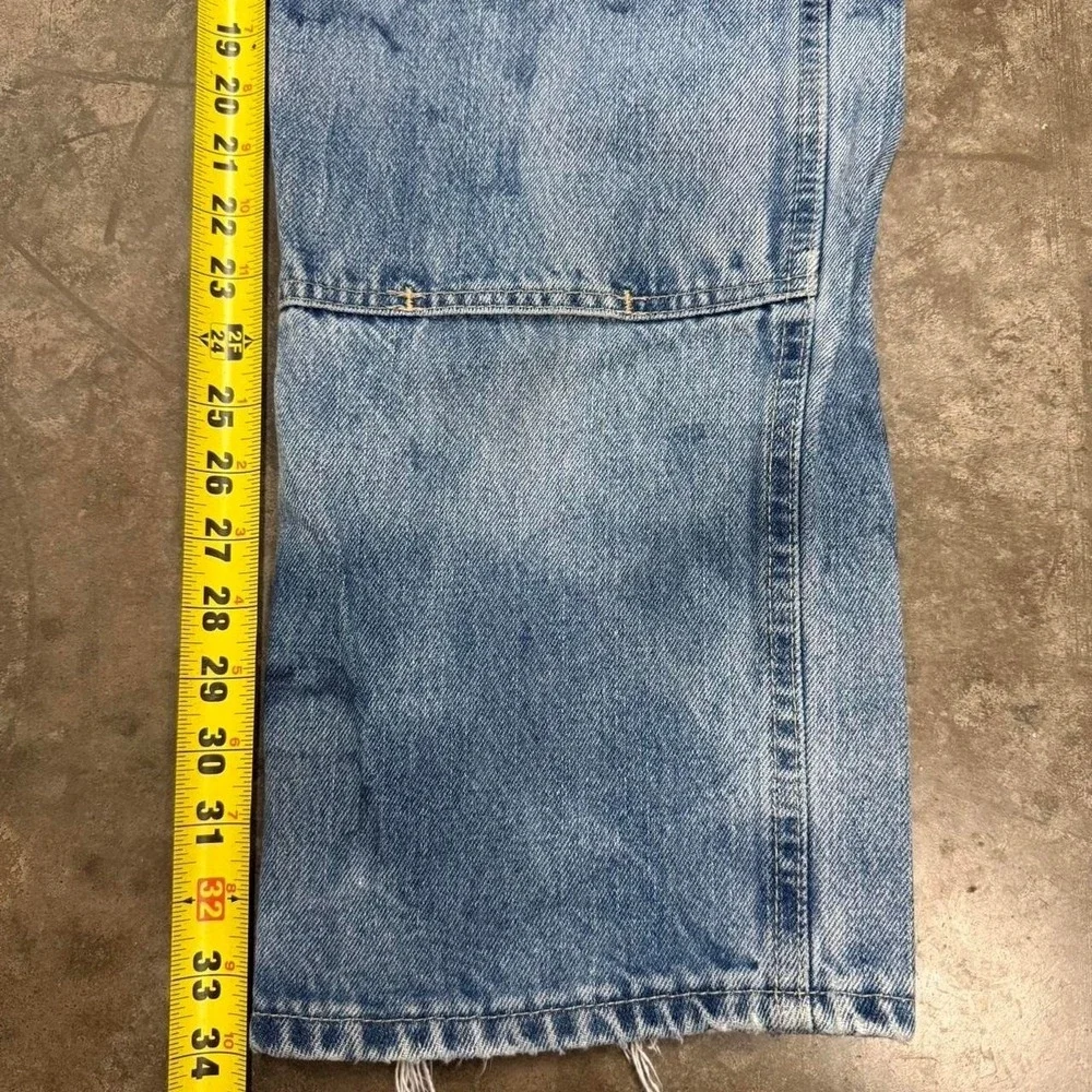 Y2K Dickies Denim Carpenter Double Knee Acid Wash Work Pants 34x34